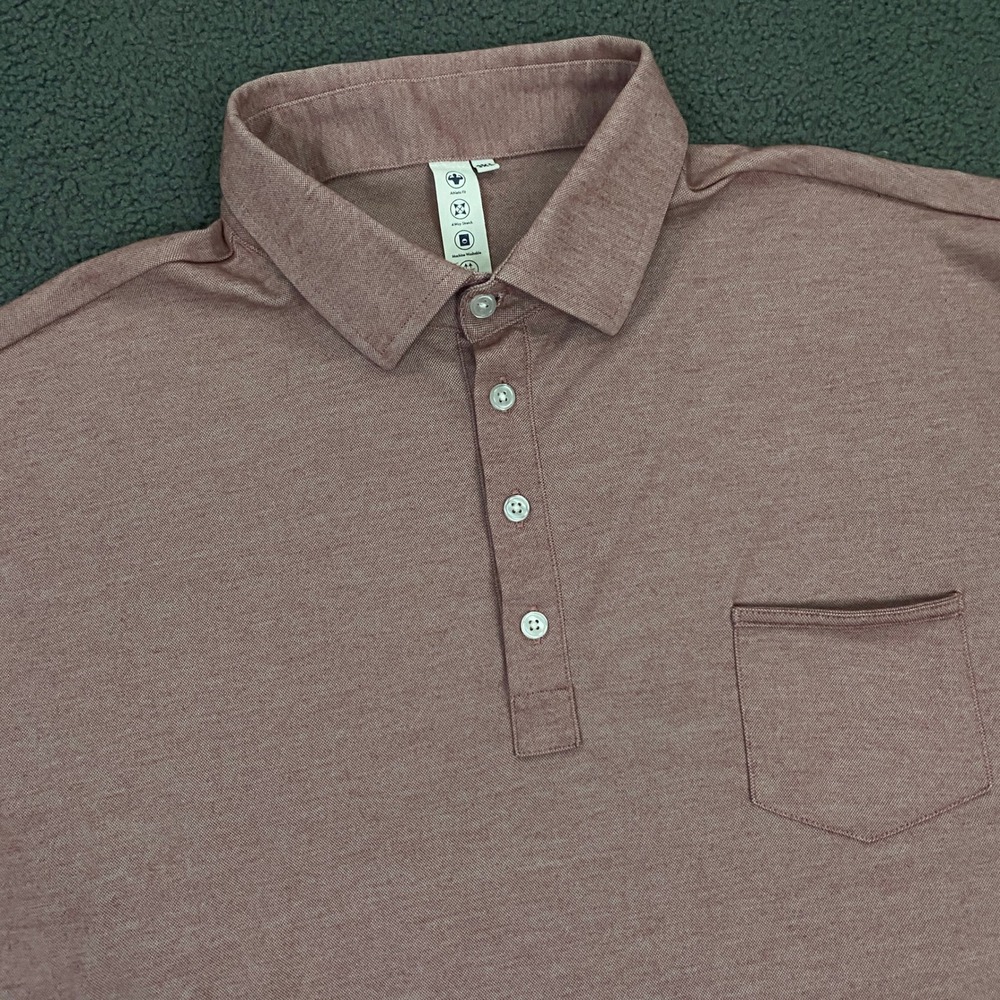 State & Liberty Polo Shirt Mens 3XL Athletic Fit Red Stretch Performance Golf